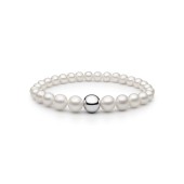 Bratara perle naturale albe si bilă argint DiAmanti 254-113B-G